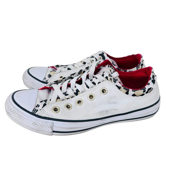 Converse Chuck Taylor All Star Sneakers Women's 7 White Leopard Double Tongue - Picture 2 of 13